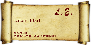 Later Etel névjegykártya